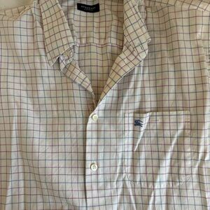 Burberry Men's Casual Checkered Shirt - Cream and Purple
